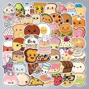 60 pcs Cute Food-Themed Home Design Stickers NEW